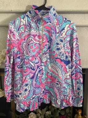 Lily Pulitzer Colorful Paisley Half-Zip Pullover